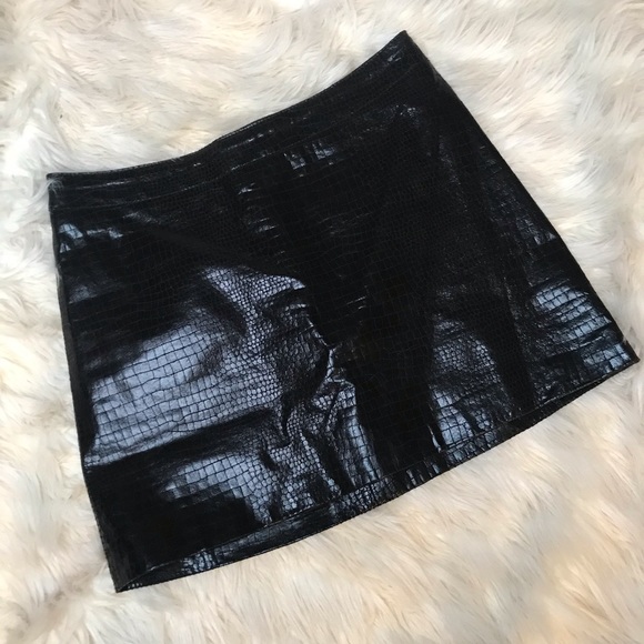 bebe Dresses & Skirts - Genuine leather Bebe crocodile mini skirt